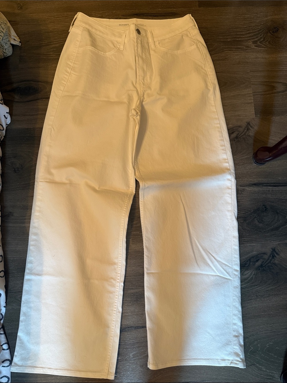 Old Navy White Wide-Leg High-Rise Jeans - size 12